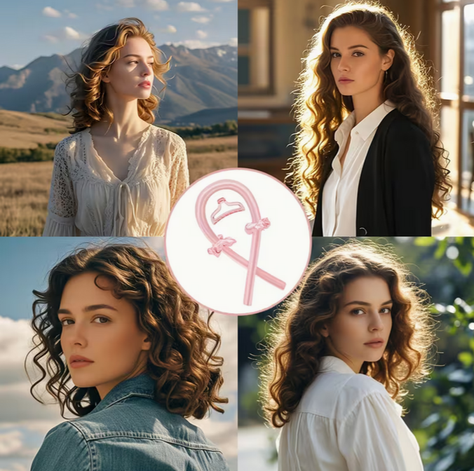 4pcs/Set Heatless Curling Rod Headband