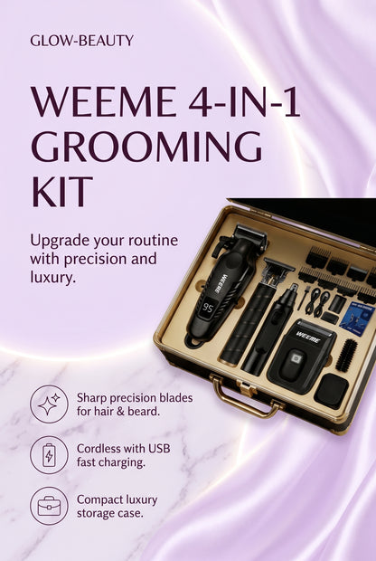 WEEME Professional Cordless Hair Clipper Grooming Kit – USB Rechargeable 4-in-1 Trimmer Set